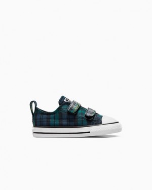 Zapatillas Converse Chuck Taylor All Star Plaid Niños Verde Azul Marino Blancas Chile | C-05792819