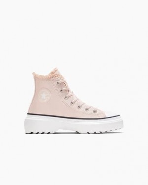 Zapatillas Converse Chuck Taylor All Star Lugged Lift Ruffles Niños Rosas Blancas Chile | C-09861729