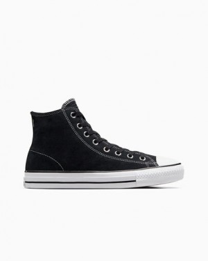 Zapatillas Skate Converse CONS Chuck Taylor All Star Pro Suede Mujer Negras Blancas Chile | C-26417839