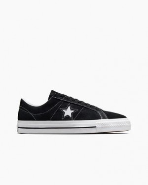 Zapatillas Skate Converse CONS One Star Pro Suede Mujer Negras Blancas Chile | C-75491269