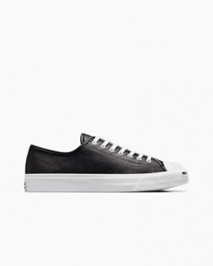 Zapatillas Tenis Converse Jack Purcell Leather Mujer Negras Blancas Chile | C-20856139