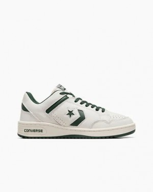 Zapatillas de Baloncesto Converse Weapon Leather Hombre Verde Blancas Chile | C-12947659