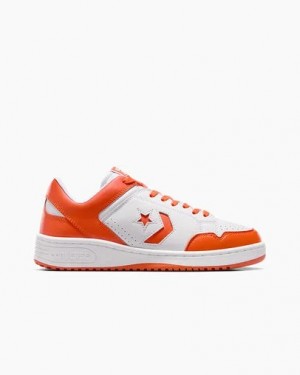 Zapatillas de Baloncesto Converse Weapon Leather Hombre Blancas Naranjas Chile | C-95840219