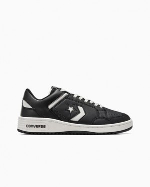 Zapatillas de Baloncesto Converse Weapon Leather Hombre Negras Blancas Chile | C-31047629