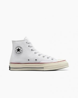 Zapatillas de Lona Converse Chuck 70 Mujer Blancas Rojas Oscuro Chile | C-19067539