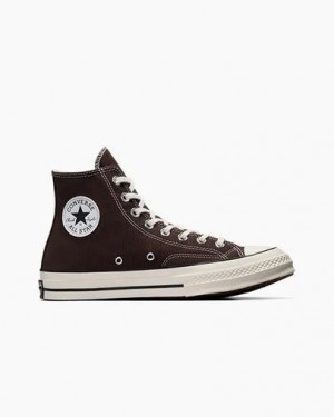 Zapatillas de Lona Converse Chuck 70 Mujer Marrones Oscuro Negras Chile | C-23678149