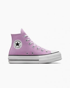 Zapatillas de Lona Converse Chuck Taylor All Star Lift Platform Mujer Moradas Claro Negras Chile | C-16583429