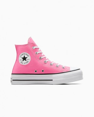 Zapatillas de Lona Converse Chuck Taylor All Star Lift Platform Mujer Rosas Blancas Negras Chile | C-42096159