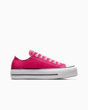 Zapatillas de Lona Converse Chuck Taylor All Star Lift Platform Mujer Rosas Blancas Negras Chile | C-02783569