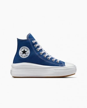 Zapatos Plataforma Converse Chuck Taylor All Star Move Hombre Azules Blancas Negras Chile | C-03486959