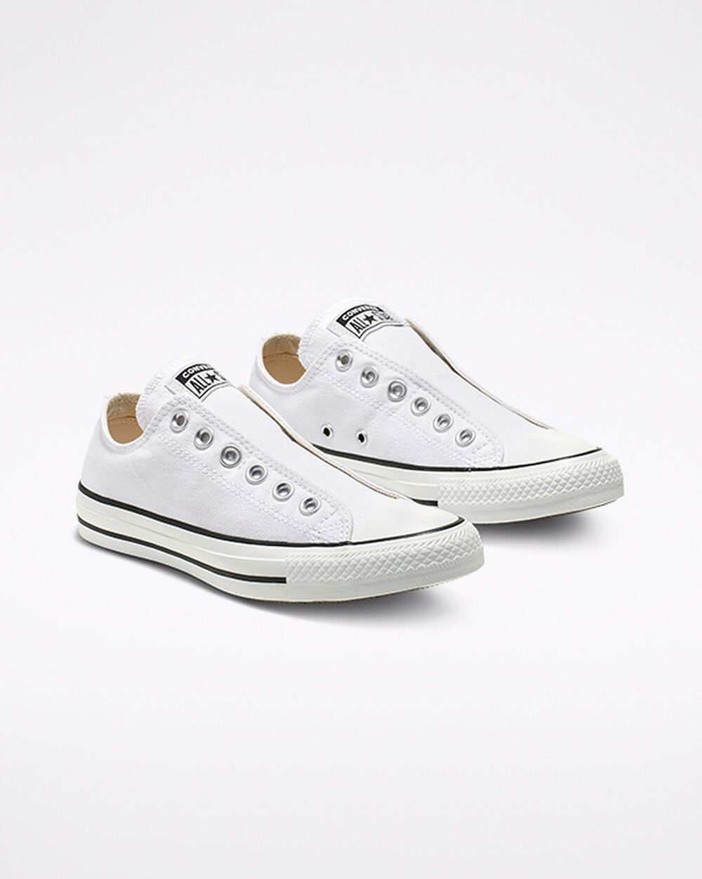 Slip On Converse Chuck Taylor All Star Hombre Blancas Negras Blancas | Chile-63298