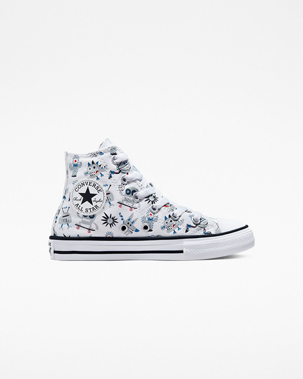 Zapatillas Converse Chuck Taylor All Star Niño Blancas Gris Azules | Chile-86792