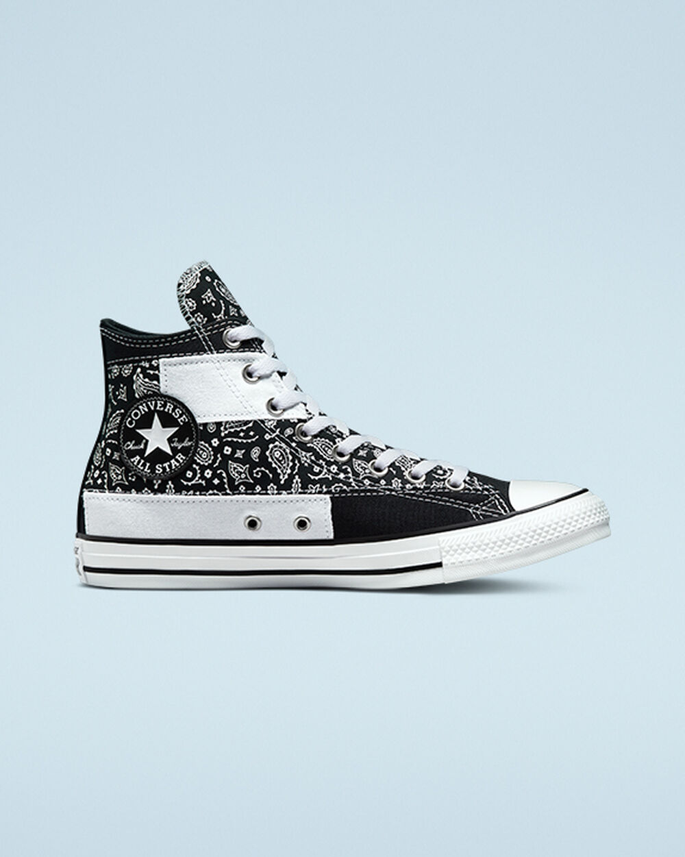 Zapatillas Converse Chuck Taylor All Star Mujer Negras Blancas Negras | Chile-87194