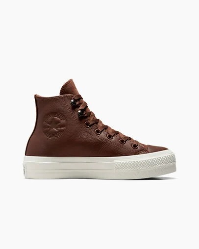 Botas Converse Chuck Taylor All Star Lift Platform Water Repellent Leather Mujer Marrones Negras Chile | C-01467839