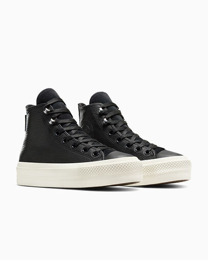 Botas Converse Chuck Taylor All Star Lift Platform Water Repellent Leather Mujer Negras Chile | C-96125349