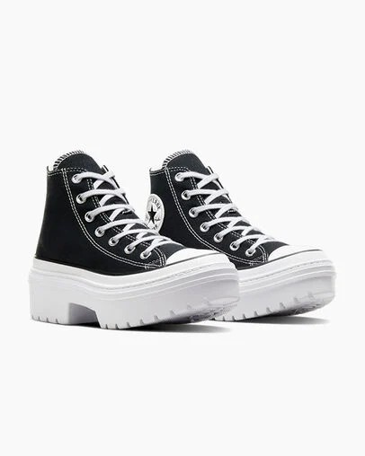 Botas Converse Chuck Taylor All Star Lugged Heel Platform Mujer Negras Blancas Chile | C-14957289