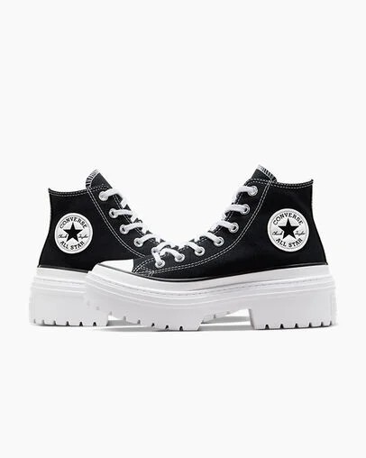 Botas Converse Chuck Taylor All Star Lugged Heel Platform Mujer Negras Blancas Chile | C-14957289