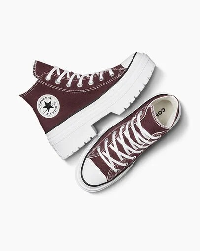 Botas Converse Chuck Taylor All Star Lugged Heel Platform Mujer Burdeos Blancas Negras Chile | C-40356179