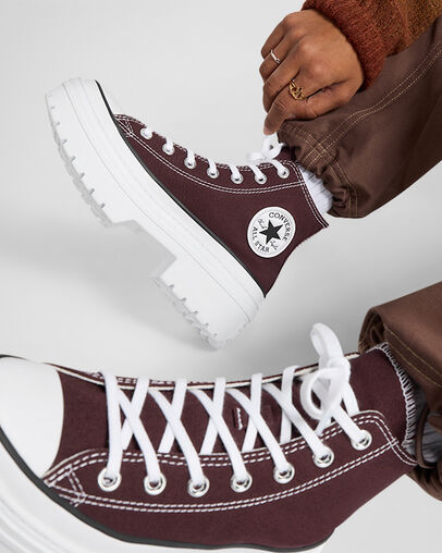 Botas Converse Chuck Taylor All Star Lugged Heel Platform Mujer Burdeos Blancas Negras Chile | C-40356179