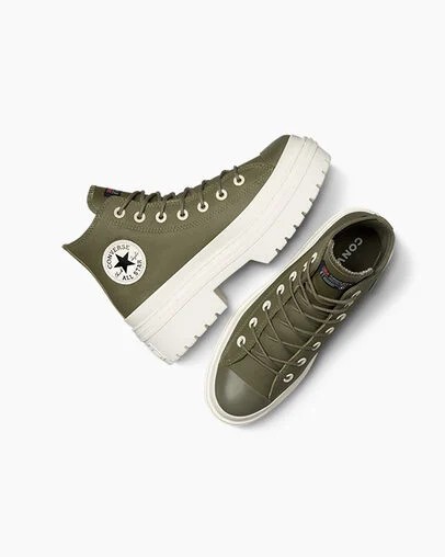 Botas Converse Chuck Taylor All Star Lugged Heel Platform Waterproof Mujer Verde Oscuro Negras Chile | C-45629089