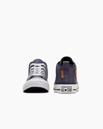 Botas Converse Chuck Taylor All Star Malden Street Niños Gris Moradas Blancas Chile | C-17924039