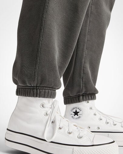 Pantalon Deportivo Converse Go-To Sneaker Patch Loose-Fit Mujer Negras Chile | C-20143699