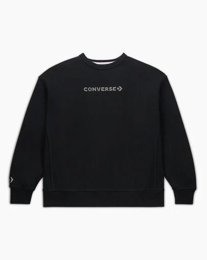 Sudadera Converse Gold Standard Crew Neck Mujer Negras Chile | C-61502399