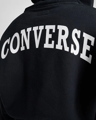 Sudadera con Capucha Converse Retro Full-Zip Mujer Negras Chile | C-60824539