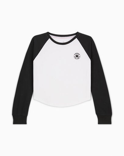 Tops De Manga Larga Converse Raglan Mujer Blancas Chile | C-28913749