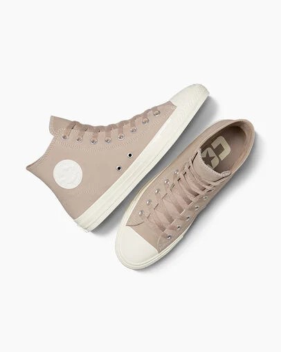 Zapatillas Converse CONS Chuck Taylor All Star Pro Nubuck Hombre Beige Blancas Chile | C-31750469