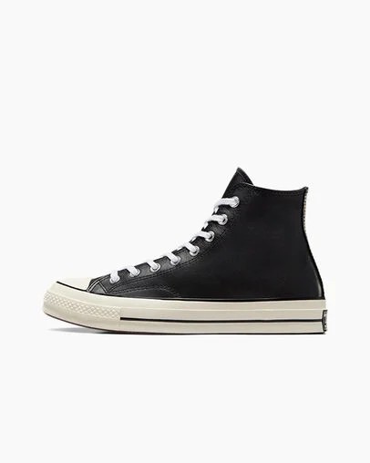 Zapatillas Converse Chuck 70 Leather Hombre Negras Blancas Chile | C-91258049