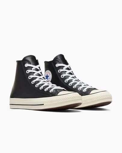 Zapatillas Converse Chuck 70 Leather Hombre Negras Blancas Chile | C-91258049