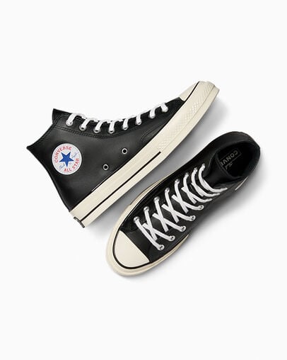 Zapatillas Converse Chuck 70 Leather Hombre Negras Blancas Chile | C-91258049