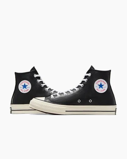 Zapatillas Converse Chuck 70 Leather Hombre Negras Blancas Chile | C-91258049