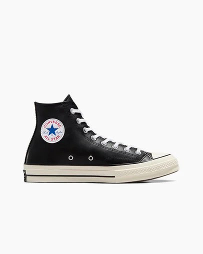 Zapatillas Converse Chuck 70 Leather Hombre Negras Blancas Chile | C-91258049