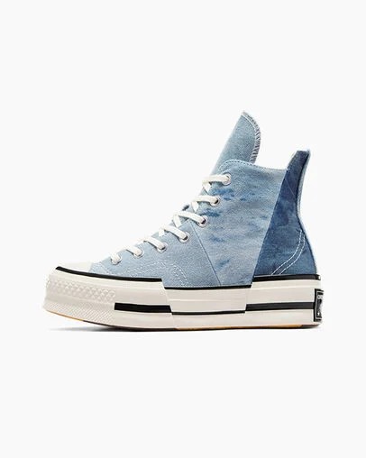 Zapatillas Converse Chuck 70 Plus Distressed Denim Hombre Azul Marino Negras Chile | C-90152479