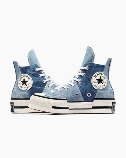 Zapatillas Converse Chuck 70 Plus Distressed Denim Hombre Azul Marino Negras Chile | C-90152479