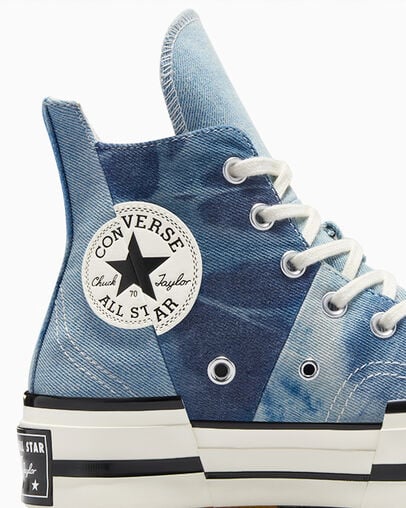 Zapatillas Converse Chuck 70 Plus Distressed Denim Hombre Azul Marino Negras Chile | C-90152479