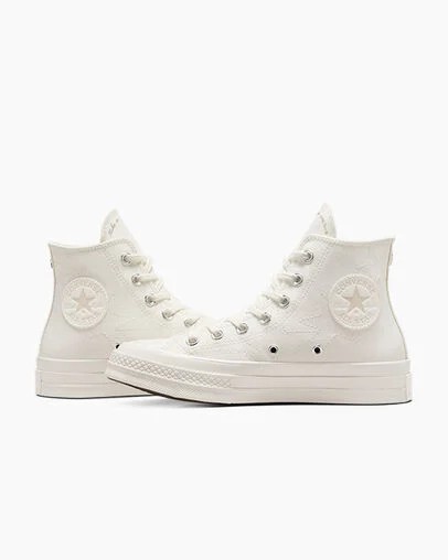 Zapatillas Converse Chuck 70 Stars Hombre Blancas Beige Chile | C-94860719