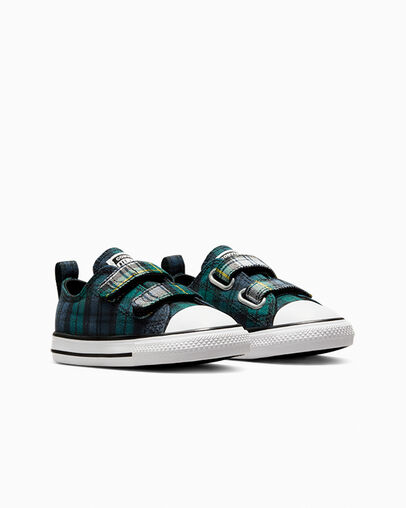 Zapatillas Converse Chuck Taylor All Star Plaid Niños Verde Azul Marino Blancas Chile | C-05792819