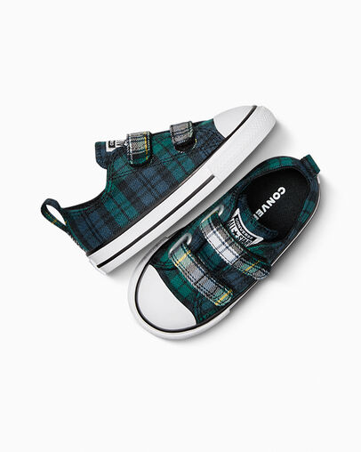 Zapatillas Converse Chuck Taylor All Star Plaid Niños Verde Azul Marino Blancas Chile | C-05792819