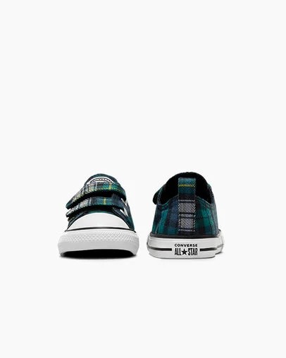 Zapatillas Converse Chuck Taylor All Star Plaid Niños Verde Azul Marino Blancas Chile | C-05792819