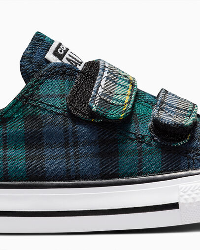 Zapatillas Converse Chuck Taylor All Star Plaid Niños Verde Azul Marino Blancas Chile | C-05792819