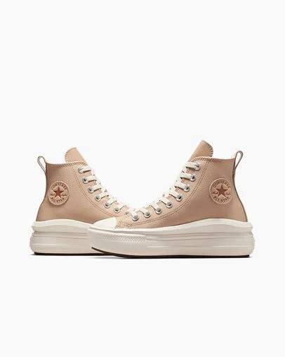 Zapatillas Converse Chuck Taylor All Star Move Leather Niños Marrones Claro Chile | C-83651029