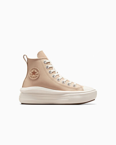 Zapatillas Converse Chuck Taylor All Star Move Leather Niños Marrones Claro Chile | C-83651029