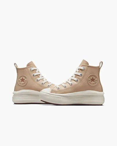 Zapatillas Converse Chuck Taylor All Star Move Leather Niños Marrones Claro Chile | C-50678199