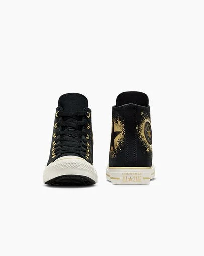 Zapatillas Converse Chuck Taylor All Star Gold Metallic Niños Negras Doradas Blancas Chile | C-70842169