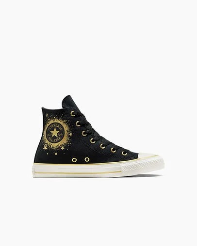 Zapatillas Converse Chuck Taylor All Star Gold Metallic Niños Negras Doradas Blancas Chile | C-70842169