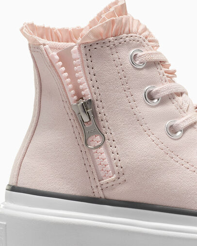 Zapatillas Converse Chuck Taylor All Star Lugged Lift Ruffles Niños Rosas Blancas Chile | C-13967489