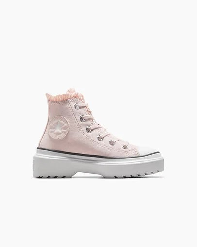 Zapatillas Converse Chuck Taylor All Star Lugged Lift Ruffles Niños Rosas Blancas Chile | C-13967489